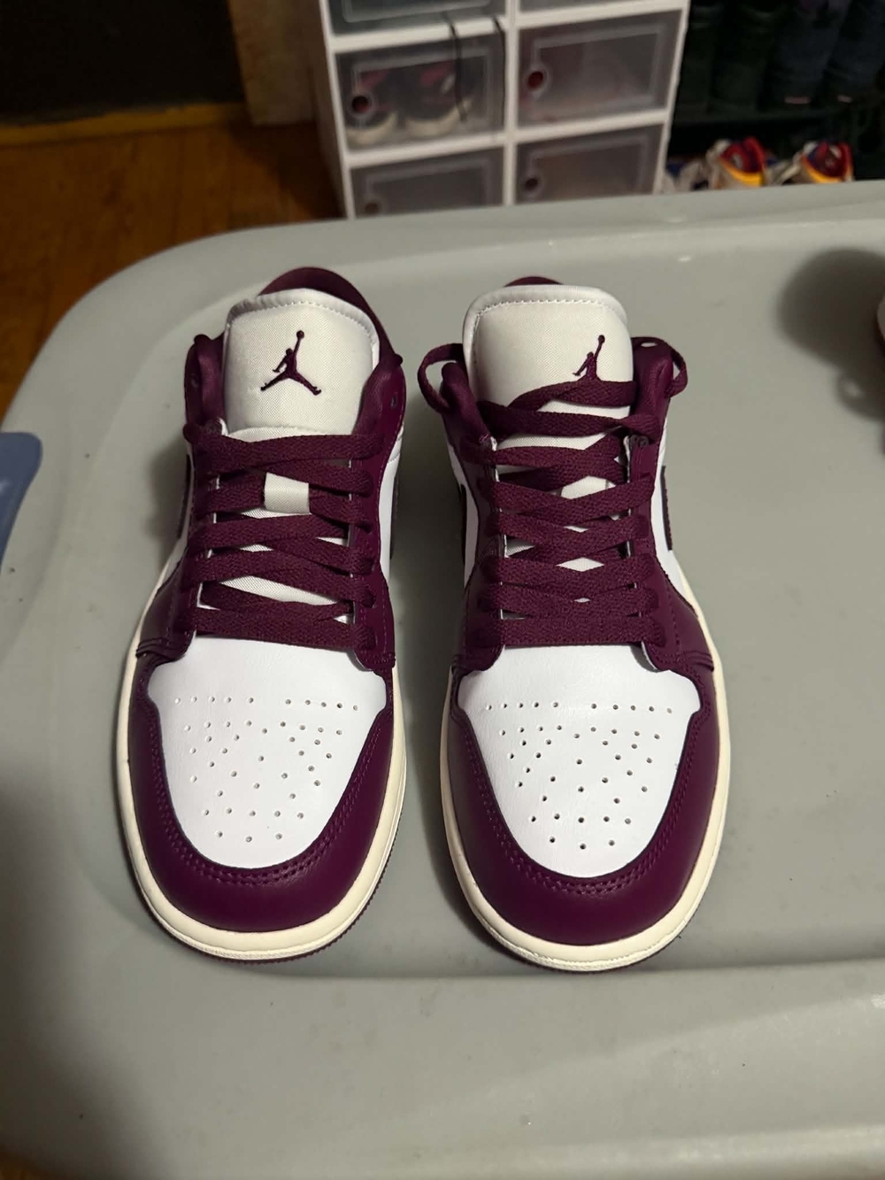 Nike Air Jordan Low Top Sneakers - White & Maroon